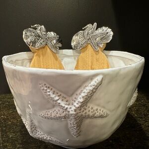 Mud Pie Starfish Serving Bowl with Forks